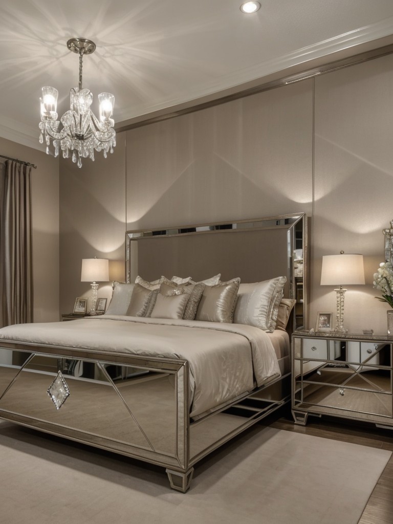 Chic Taupe Bedroom: Add Glamour with Mirrored Dressers & Metallic Accents