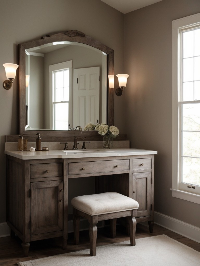 Chic Vintage-Inspired Bedroom with Rustic Taupe Decor