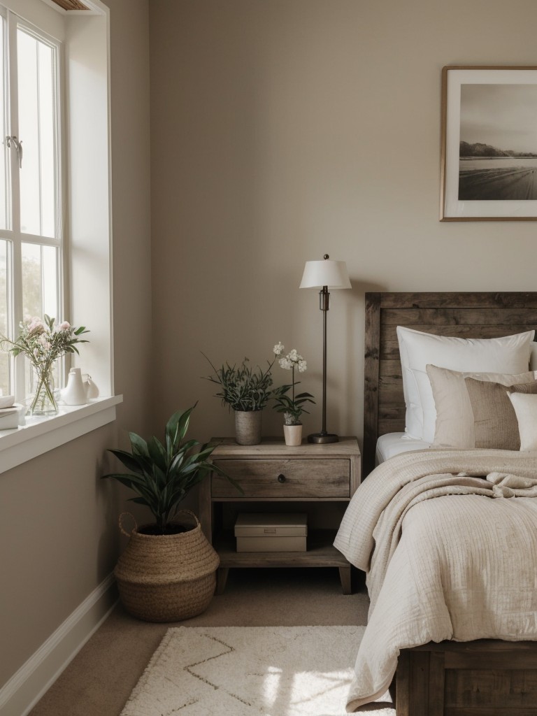 Chic Taupe Bedroom with Natural Touch