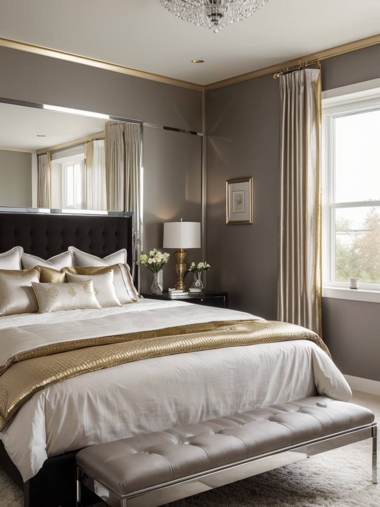 Luxe & Modern: Elevate Your Bedroom with Metallic Accents!