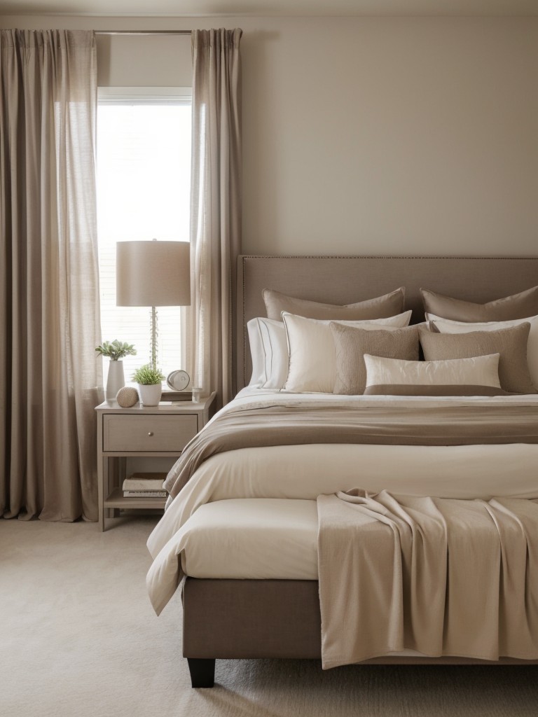 Soothing Taupe Apartment Bedroom with Minimalist Vibes