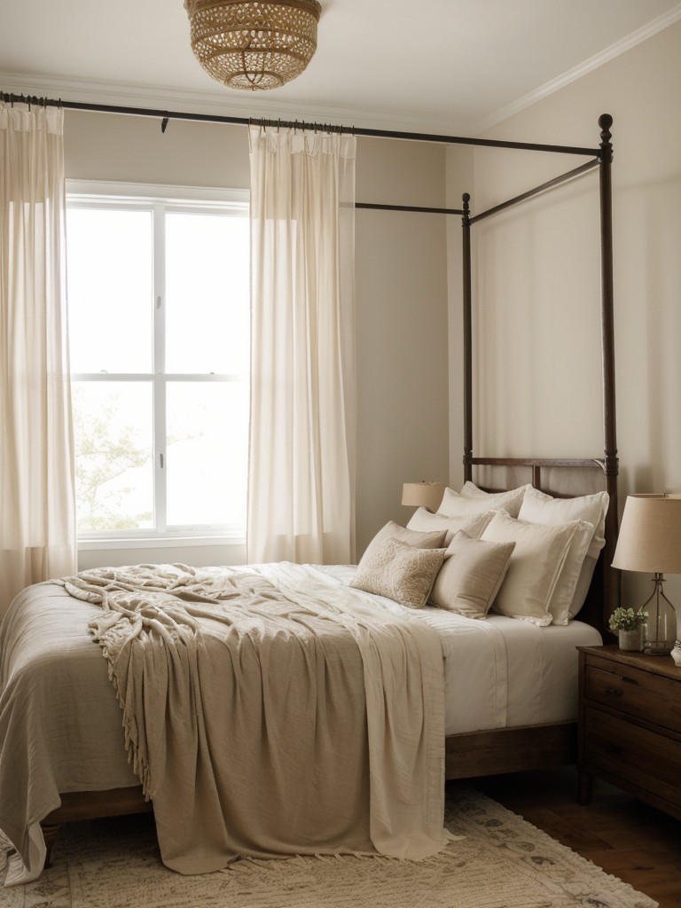 Serene and Dreamy Apartment Bedroom: Boho Chic Taupe Designs