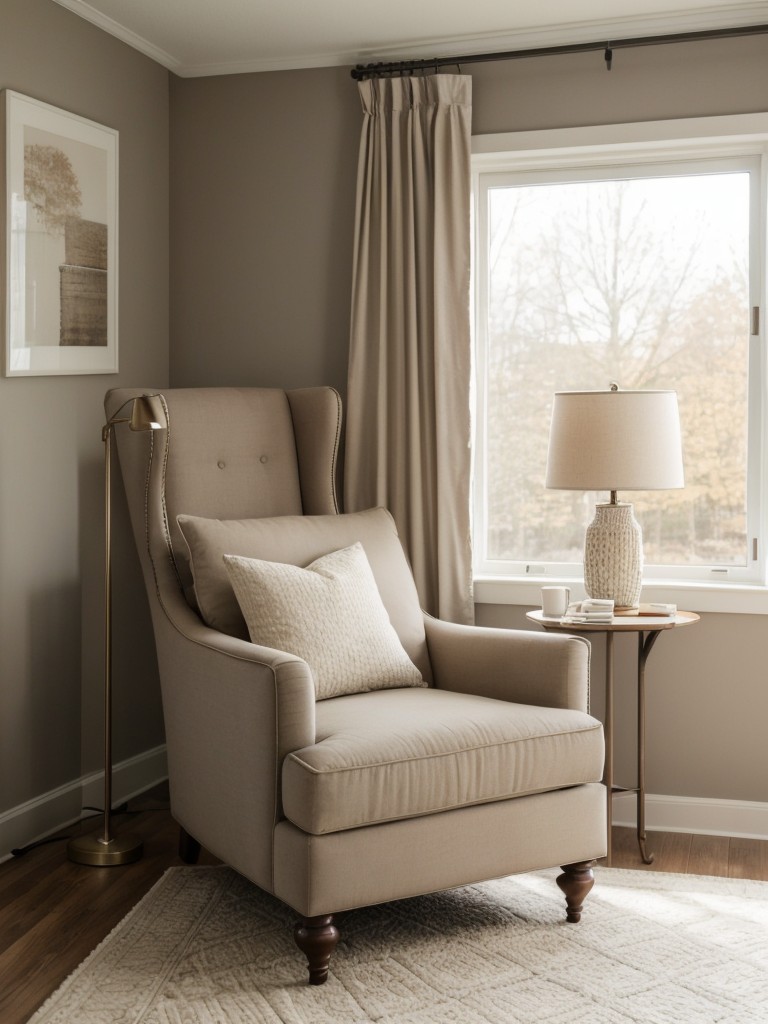 Chic Apartment Inspo: Cozy Window Nook with Oversized Armchair