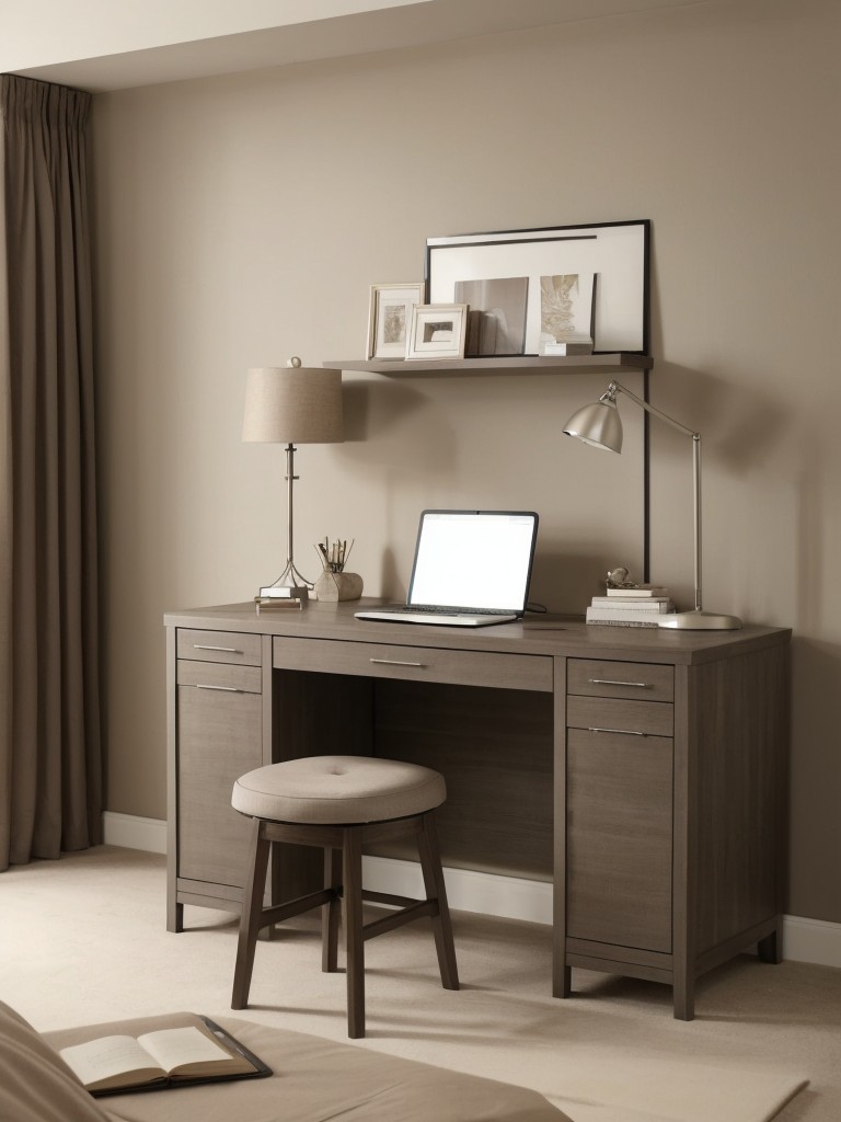 Taupe Bedroom: Stylish & Functional with a Writing Desk