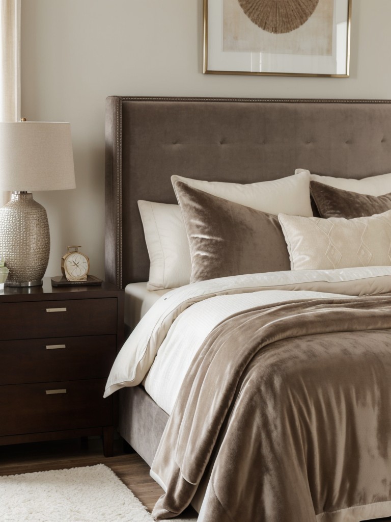 Chic Taupe Apartment Bedroom: Layered Textures for Luxe Style!