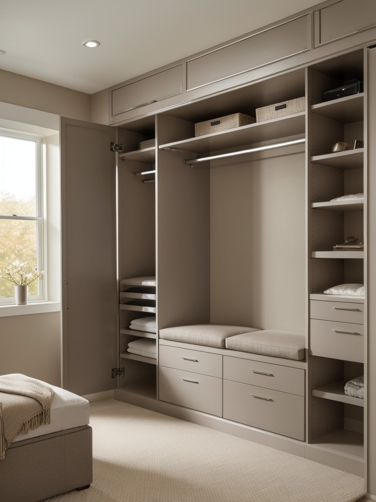 Chic Taupe Bedroom Decor: Maximize Space with Stylish Storage Solutions