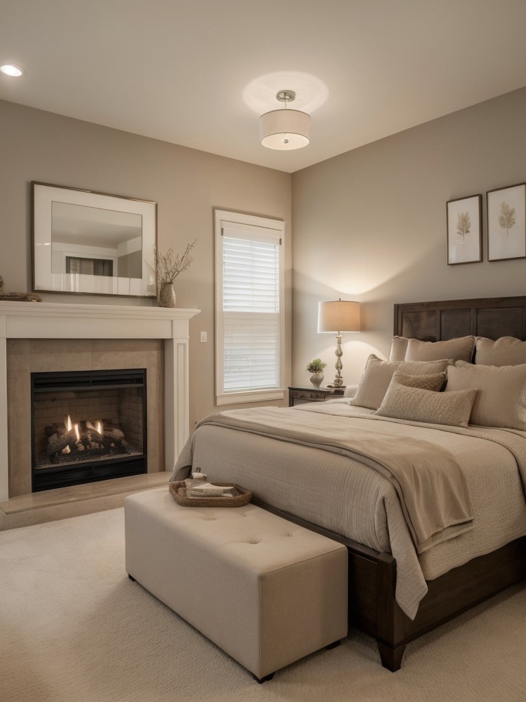 Cosy and Chic Bedroom Idea: Introduce a Fireplace for a Touch of Warmth