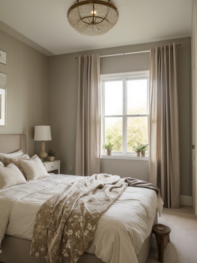 Serene and Refreshing Bedroom with Romantic Taupe Touches 