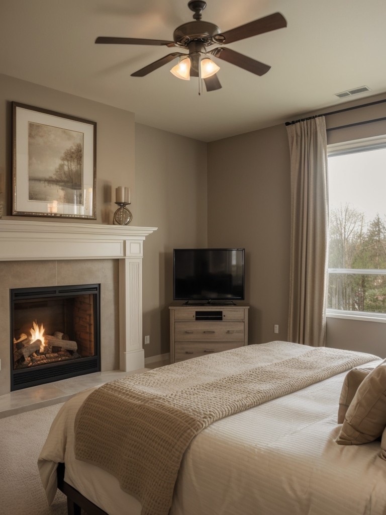 Cozy Taupe Bedroom with Fireplace: Create a Romantic Escape