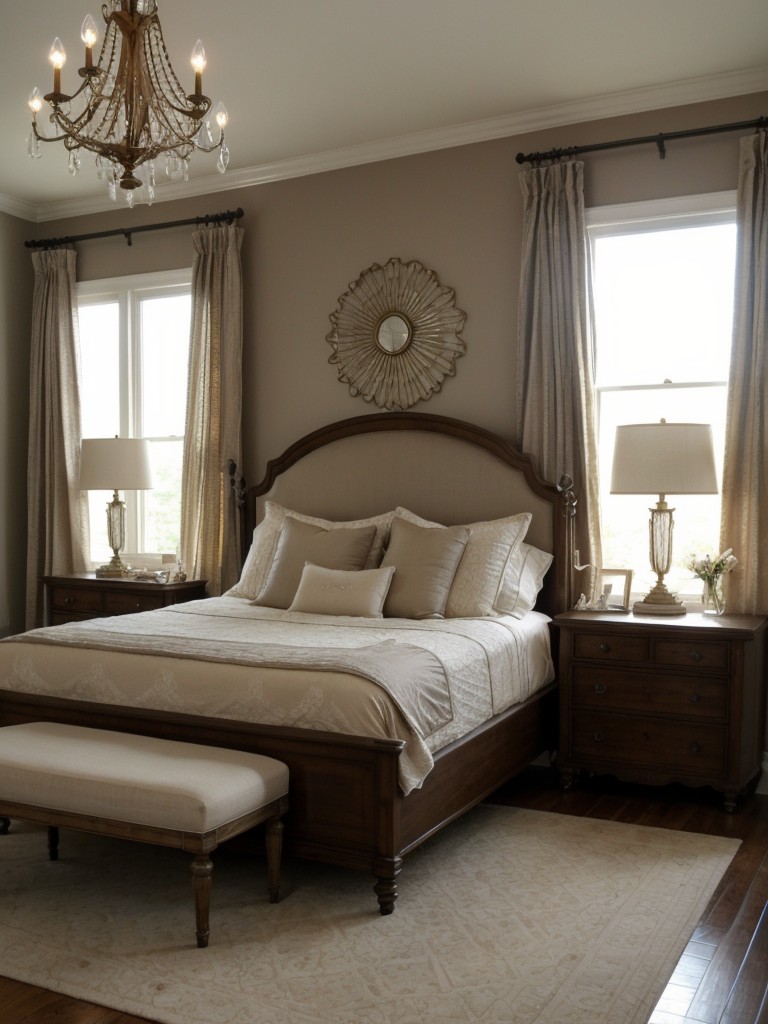 Timeless Apartment: Antique Vibes and Tranquil Taupe Bedroom