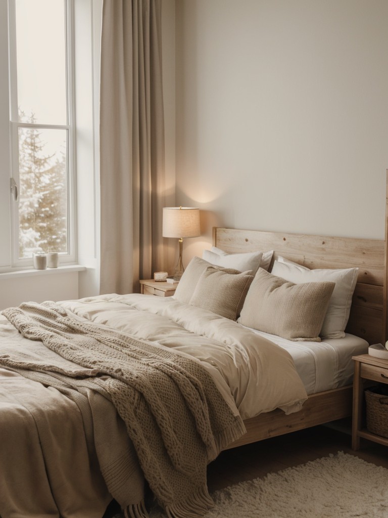 Cozy Hygge-Inspired Bedroom: Soft Textures and Natural Materials.