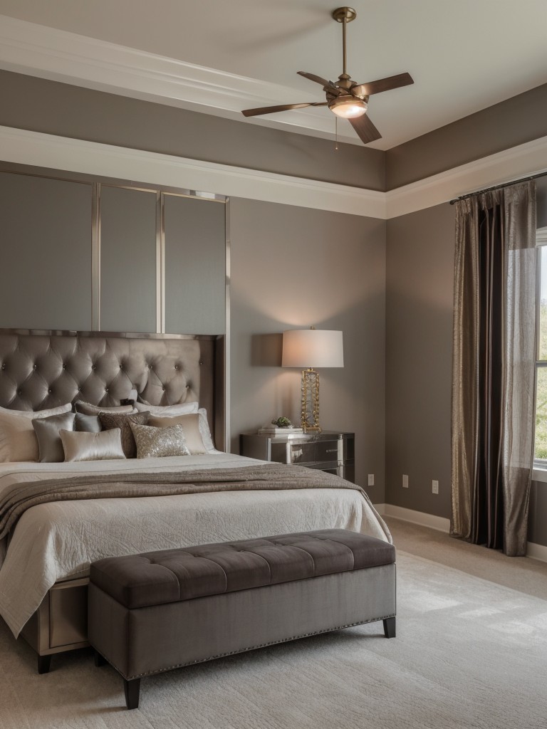 Serene Taupe Apartment Vibes: Modern meets traditional with jewel-toned accents!