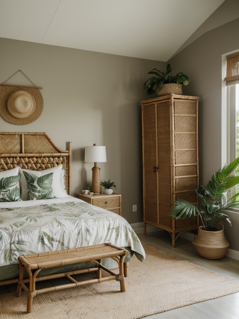 Tropical-Inspired Taupe Bedroom: Your Dreamy Oasis