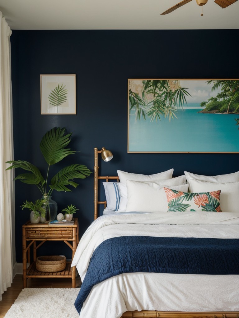 Navy Bliss: Tropical-Inspired Apartment Decor Ideas