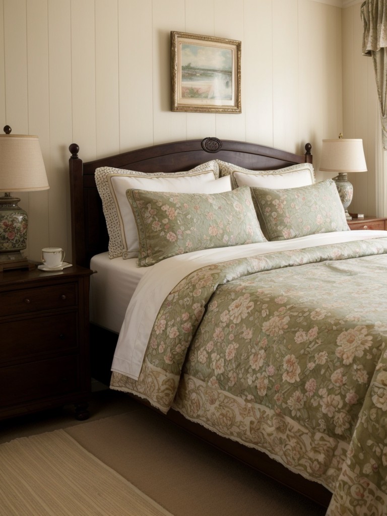 Timeless Vintage-Inspired Bedroom Decor: Mix & Match Patterns for a Traditional Twist