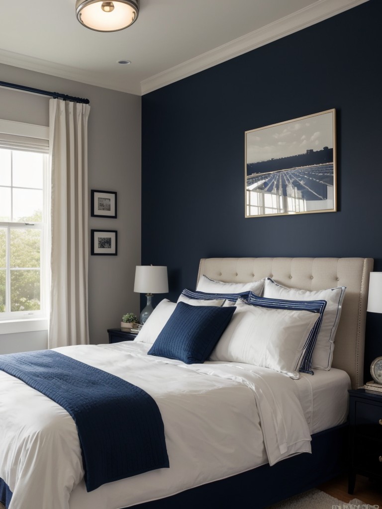 Create a Cozy Navy Bedroom with Layered Lighting!