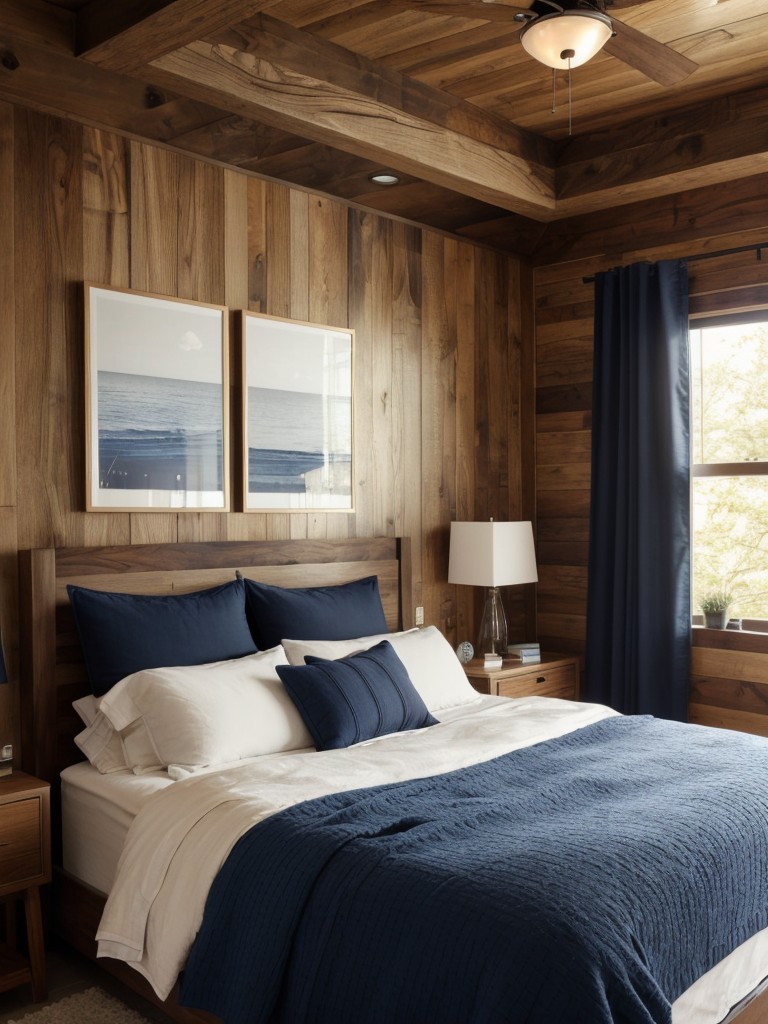 Navy & Wood: Modern Rustic Bedroom Ideas