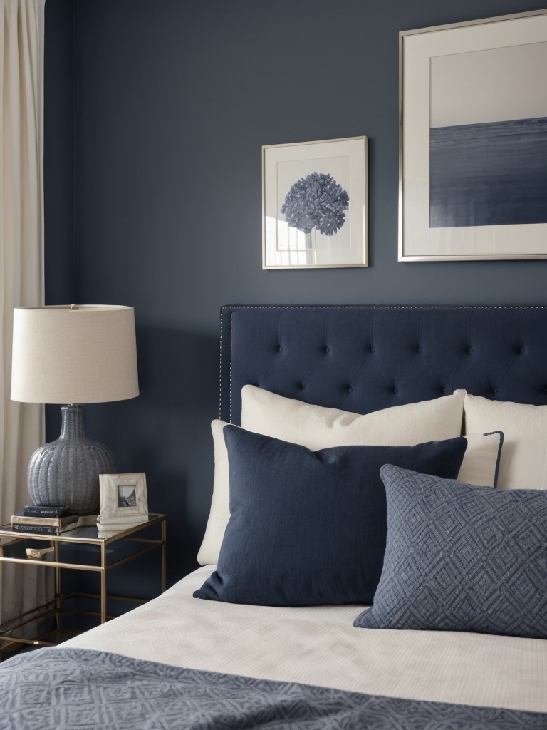 Chic Navy & Gray Bedroom Decor: Cozy Apartment Inspo