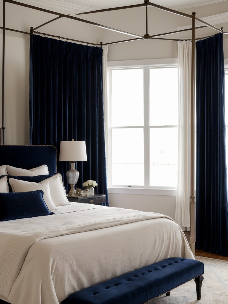 Timeless Elegance: Cozy Bedroom Inspiration with Navy Decor