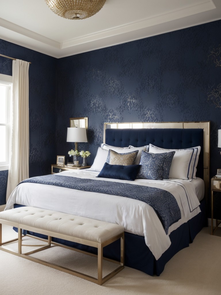 Navy Bedroom Elegance: Stylish Decor Ideas for a Cozy Apartment