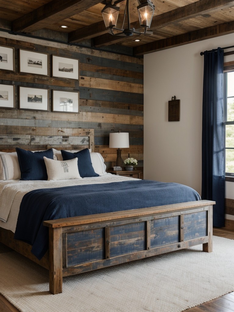 Cozy and Rustic Navy Bedroom Inspiration  Embrace the Modern Farmhouse Vibe!