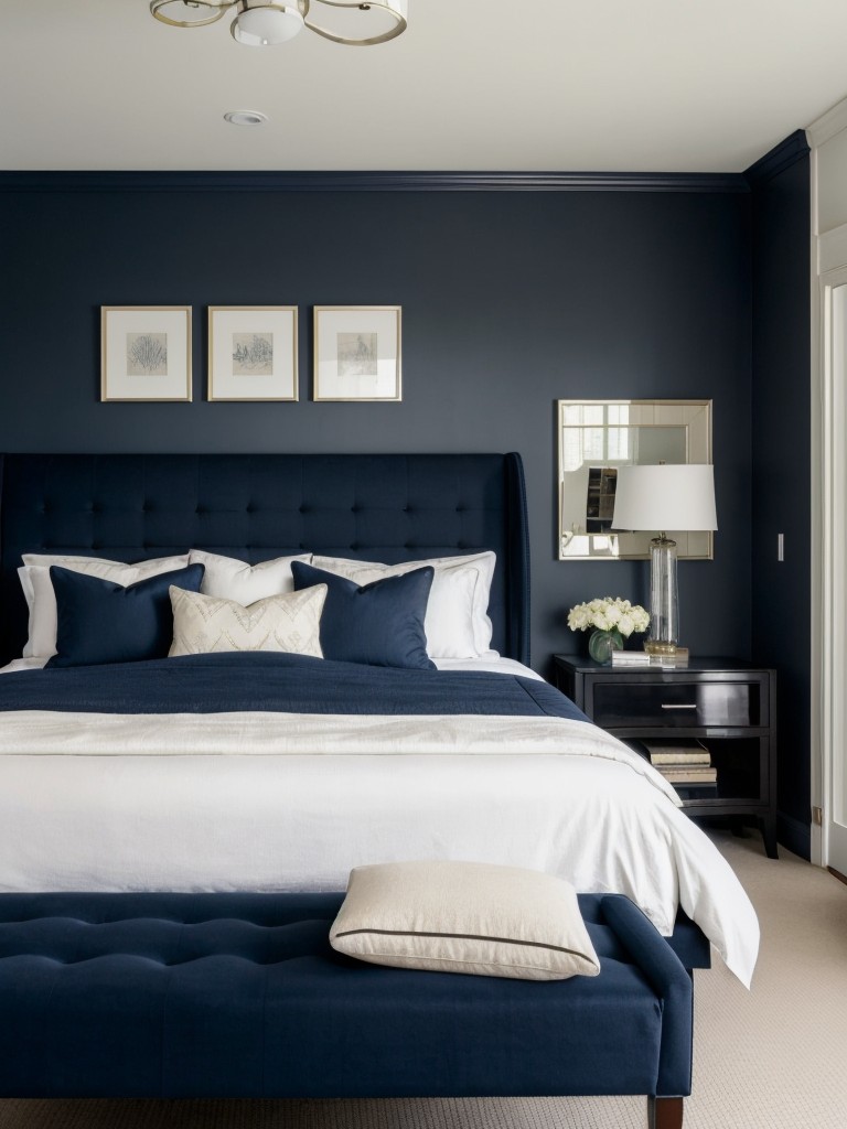 Get Cozy and Chic with a Navy Tufted Bench in Your Bedroom