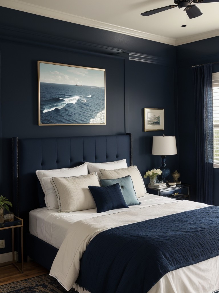 Coastal Navy Bedroom: Bold & Moody Nautical Vibes!