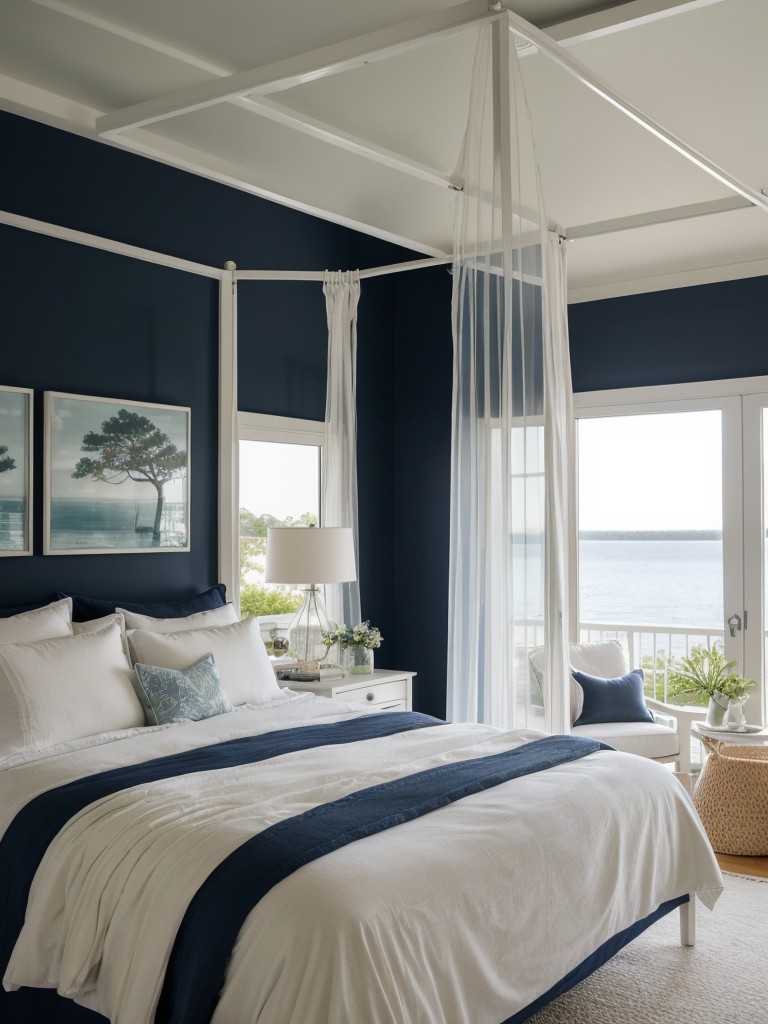 Coastal Navy Bedroom Decor: Nautical Vibes for Serene Retreat.