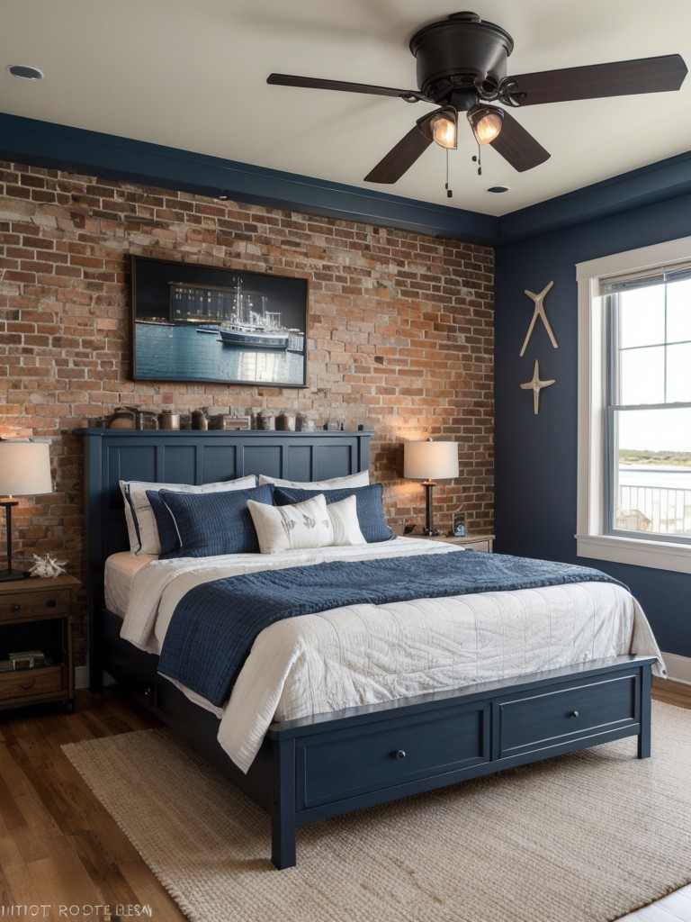 Cozy Coastal Apartment: Navy Bedroom Decor Inspiration