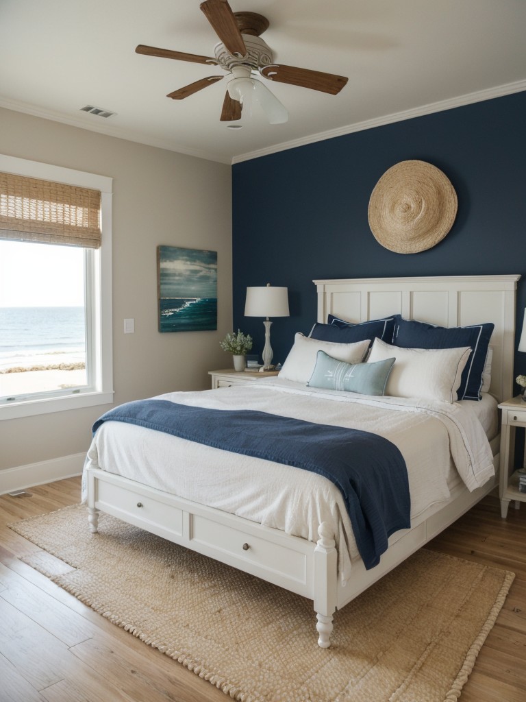 Coastal Navy Bedroom: Dive into Nautical Serenity!