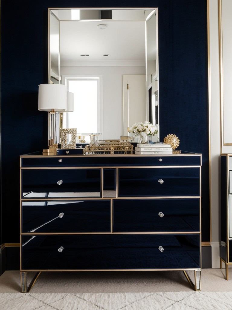 Old School Glam: Navy Blue Bedroom Inspiration!