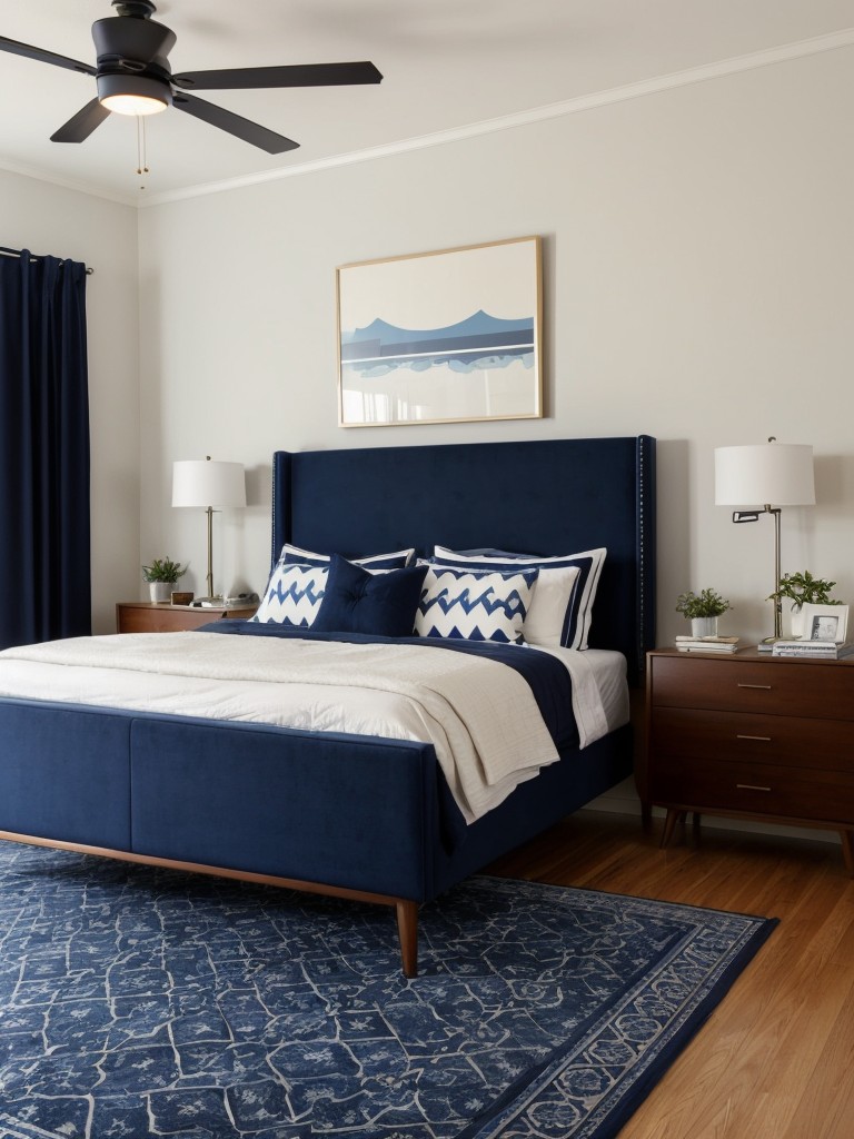 Chic & Modern: Navy Blue Apartment Bedrooms.