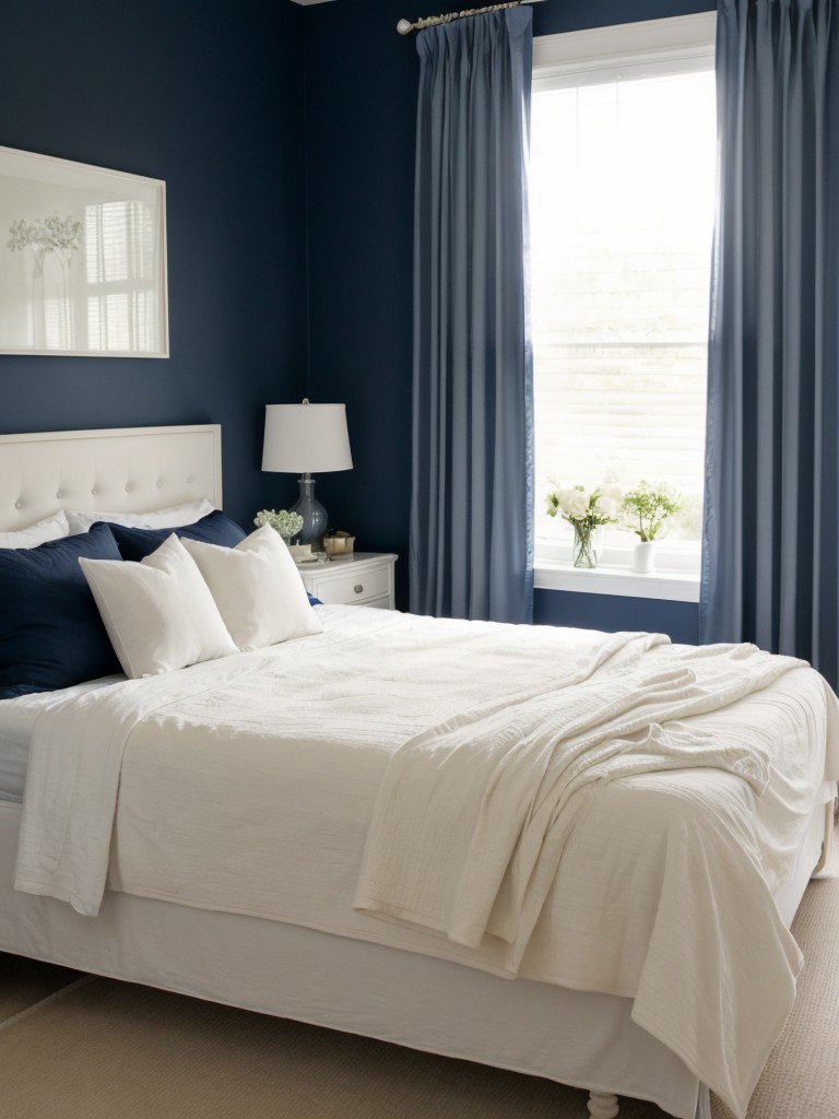 Airy and Serene Apartment Bedroom Makeover: Transform with Navy!