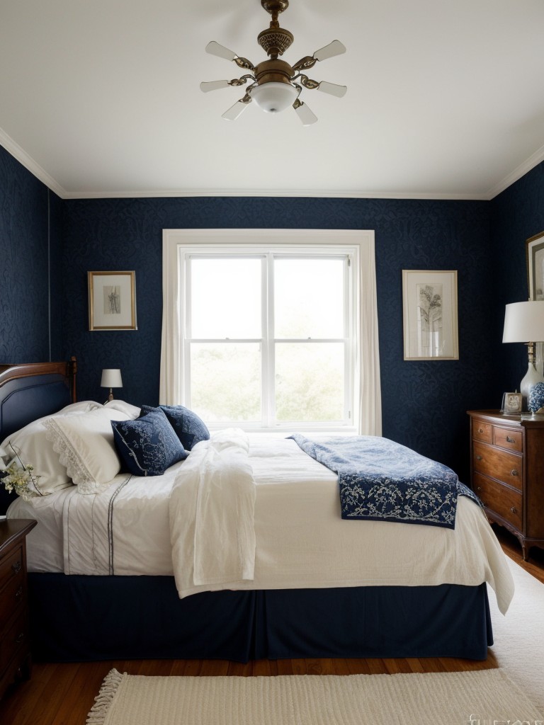 Vintage-inspired Navy Bedroom Makeover Ideas