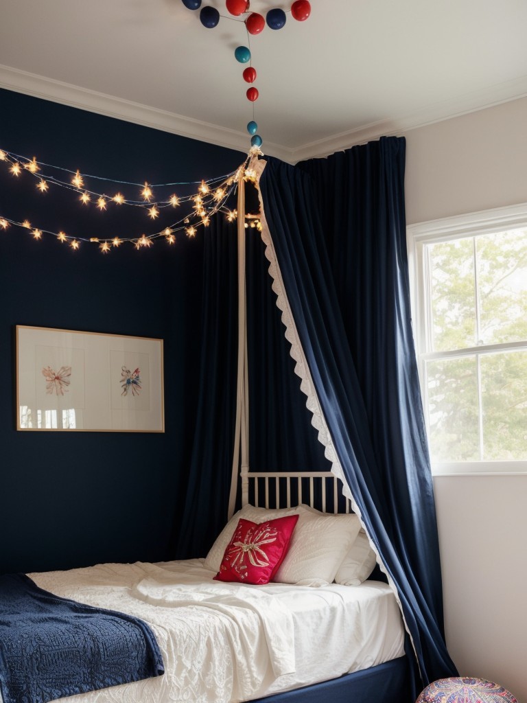 Navy Bedroom Makeover: Playful Canopy Bed & Whimsical Vibes