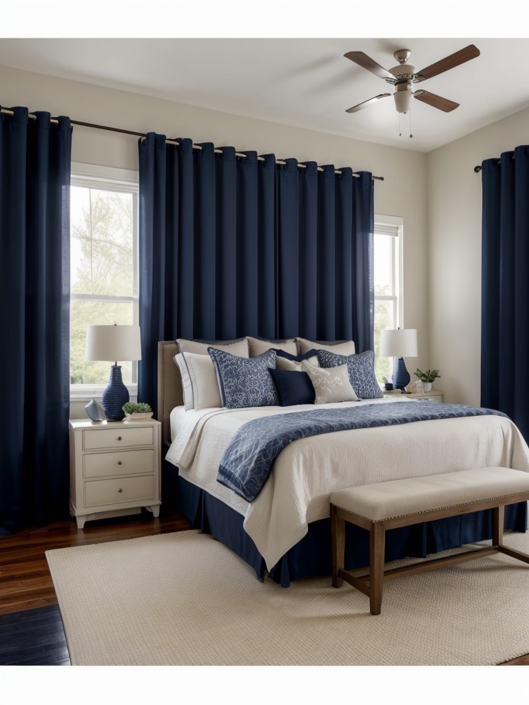 Navy Bliss: Elevate Your Apartment with Stunning Navy Bedroom Decor!