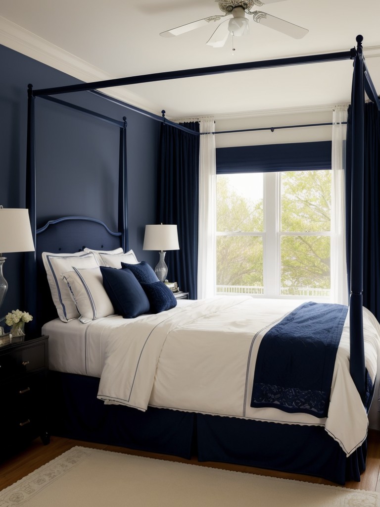 Navy Dream: Romantic Apartment Bedroom Decor