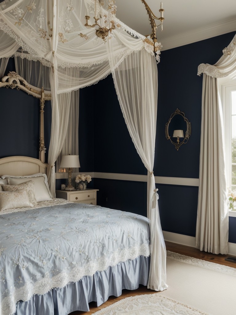 Enchanting Navy Bedroom Decor Ideas: Fairy Tale Elegance