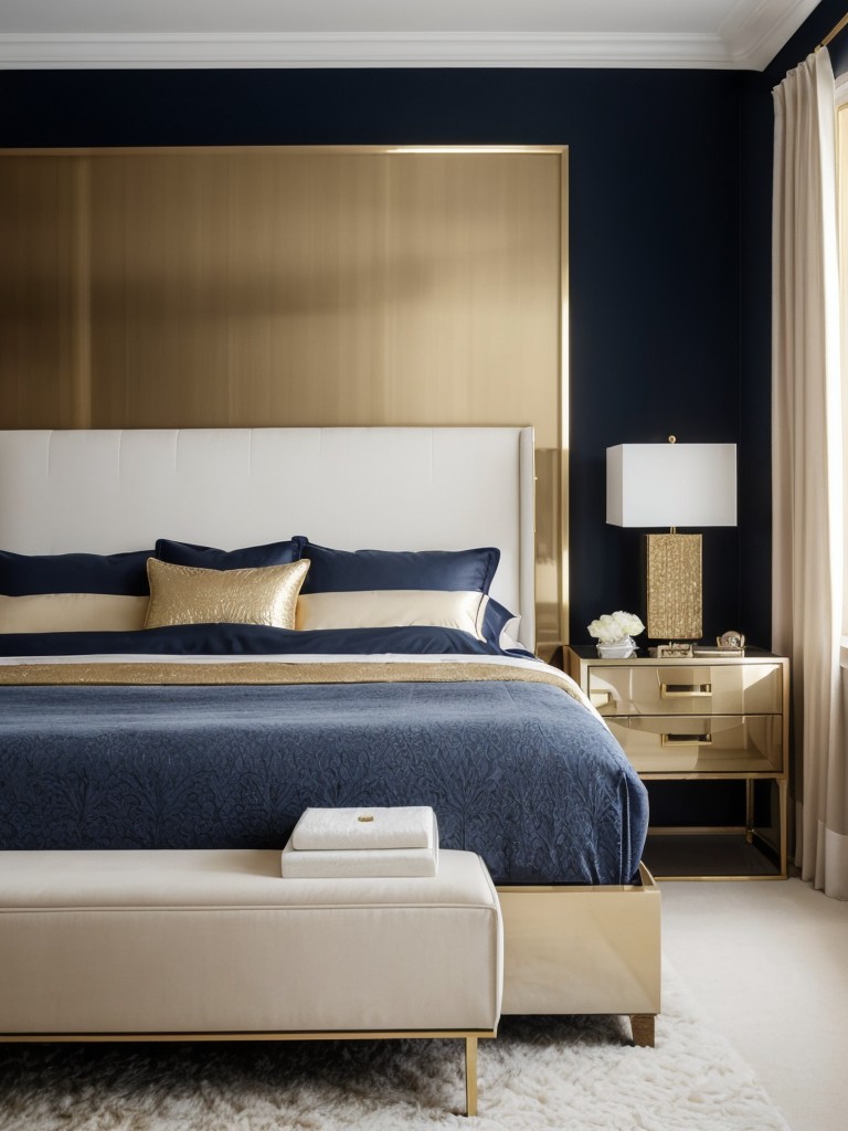 Timeless Elegance: Navy and Gold Bedroom Inspo