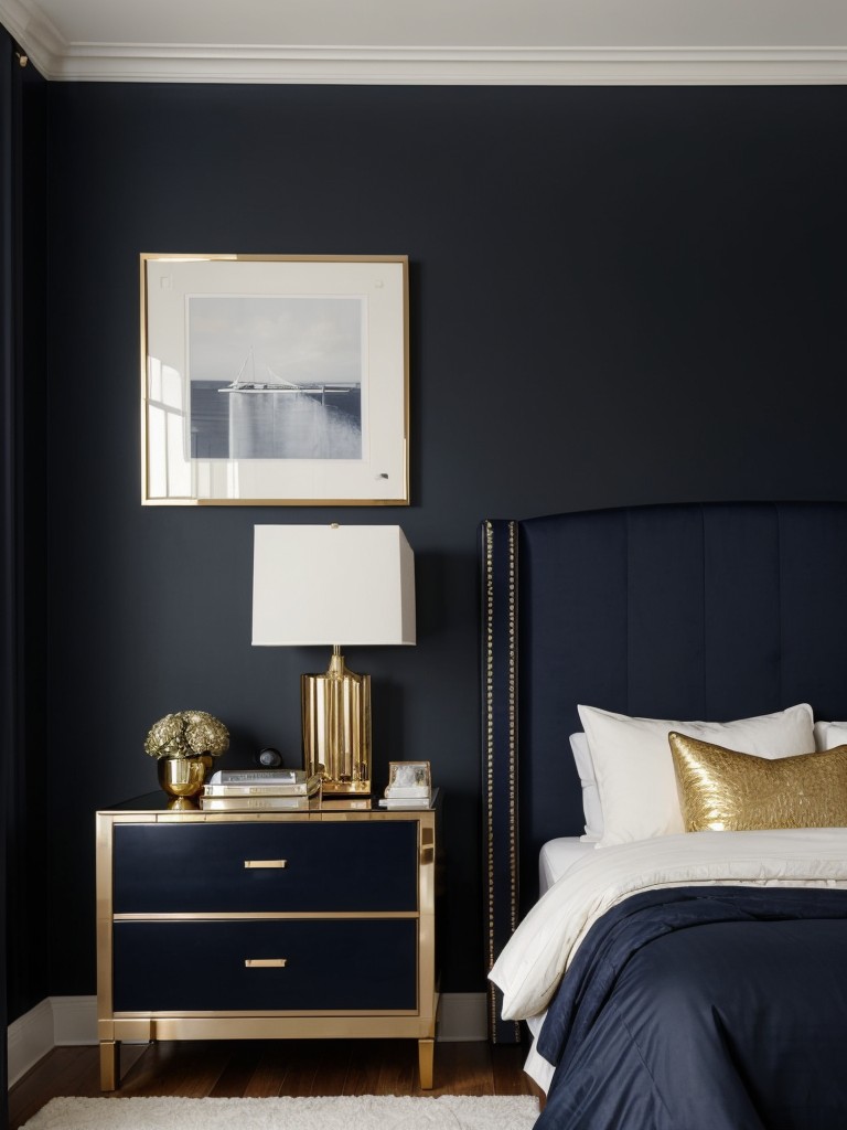 Sleek & Masculine: Navy & Gold Apartment Inspiration