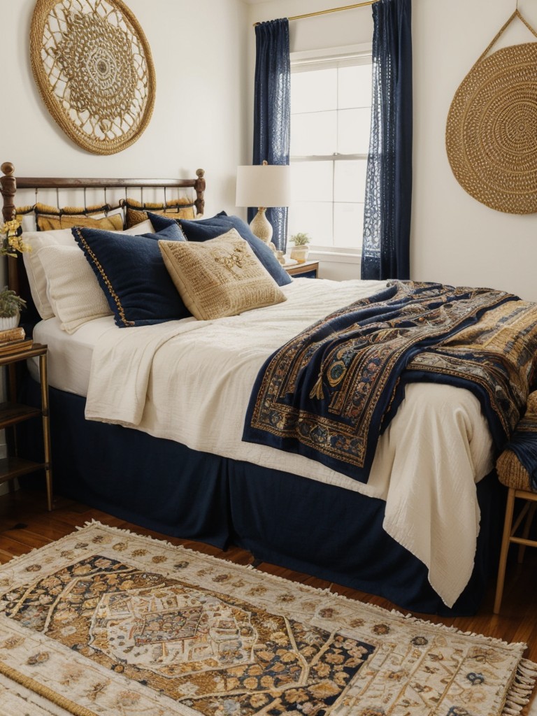 Boho Dream: Create an Artsy Apartment with Navy and Gold