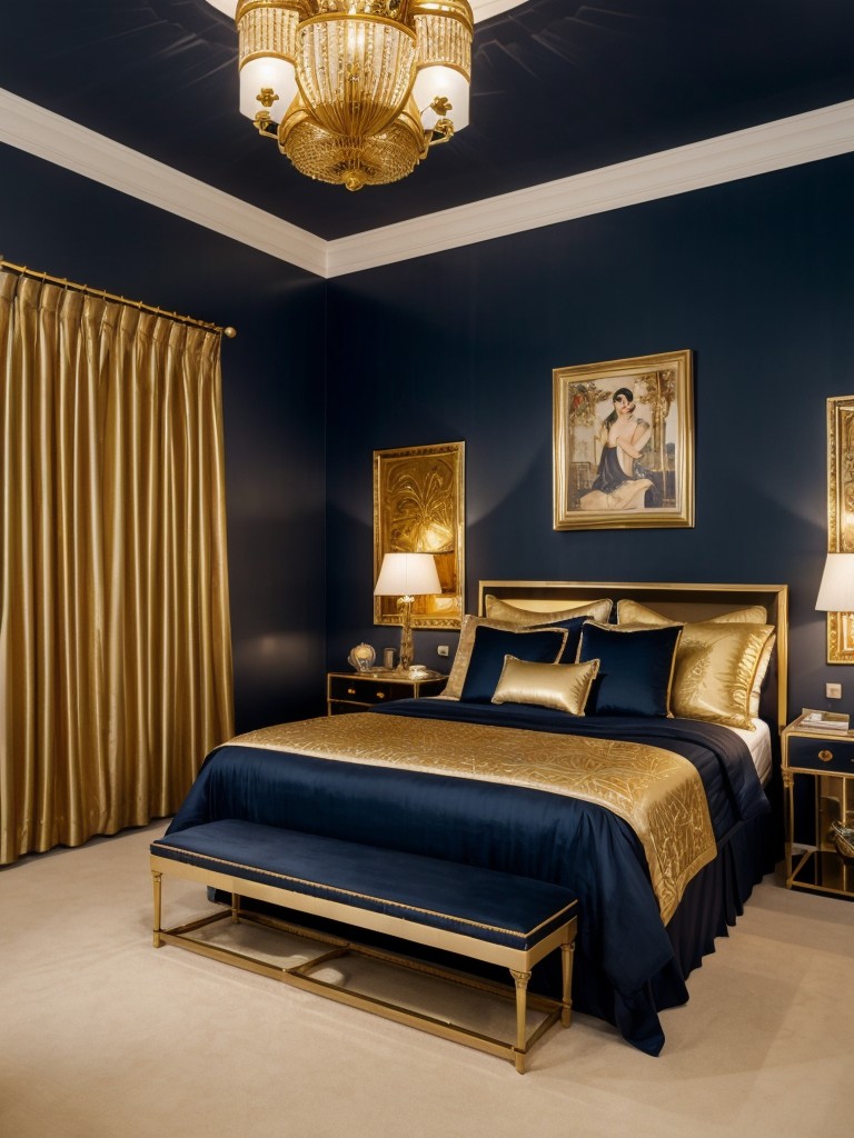 Chic & Luxe: Elevate Your Apartment with Navy and Gold Decor