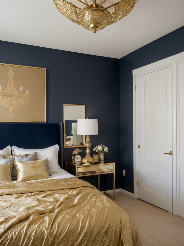 Chic Apartment Ideas: Elevate Your Space with Navy & Gold