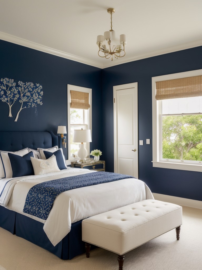 Chic Navy Bedroom Decor: Add Whimsical Touches