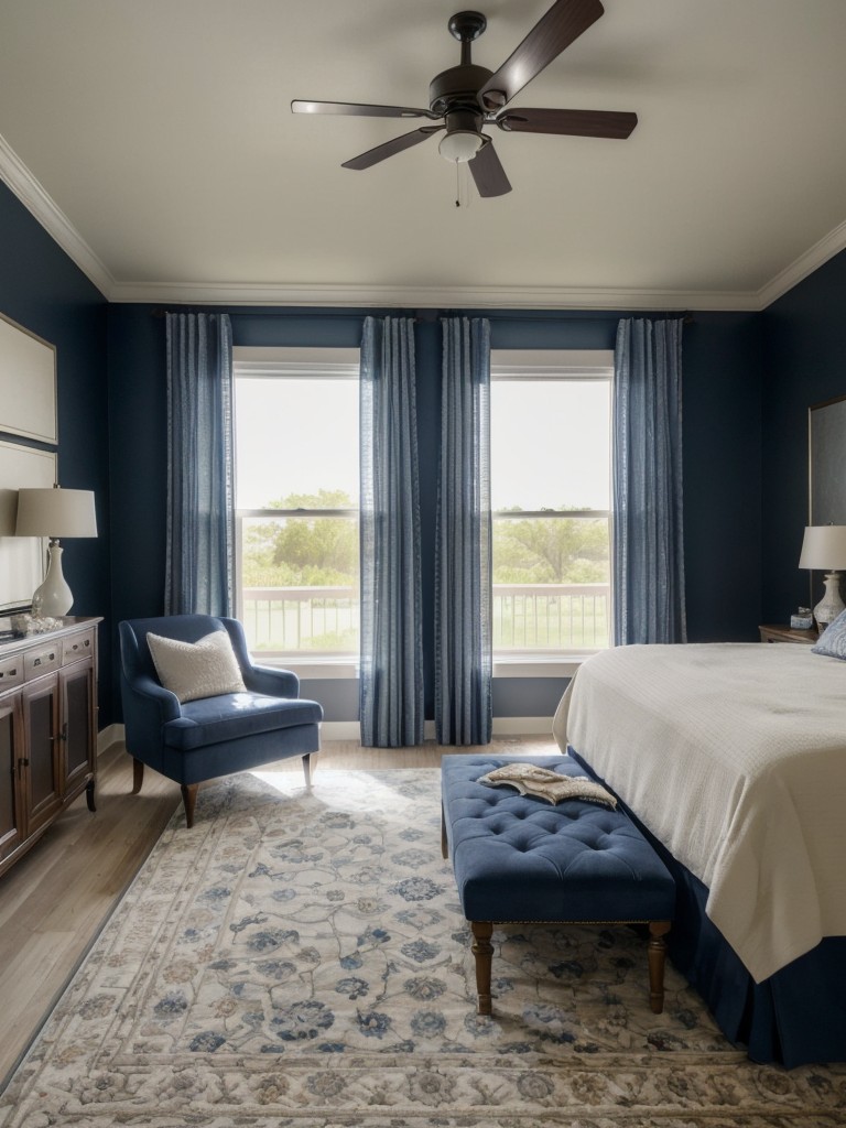 Luxury Navy Bedroom: Create a Cozy Retreat with a Plush Rug