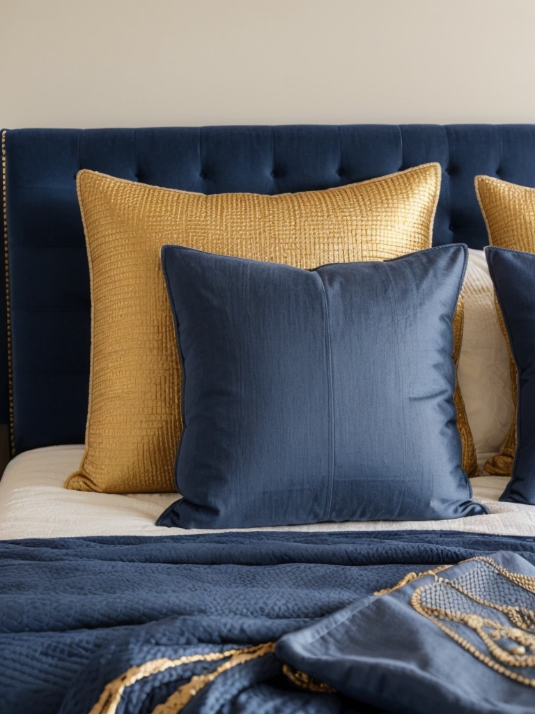 Navy & Gold Bedroom Bliss: Luxurious Apartment Decor Ideas