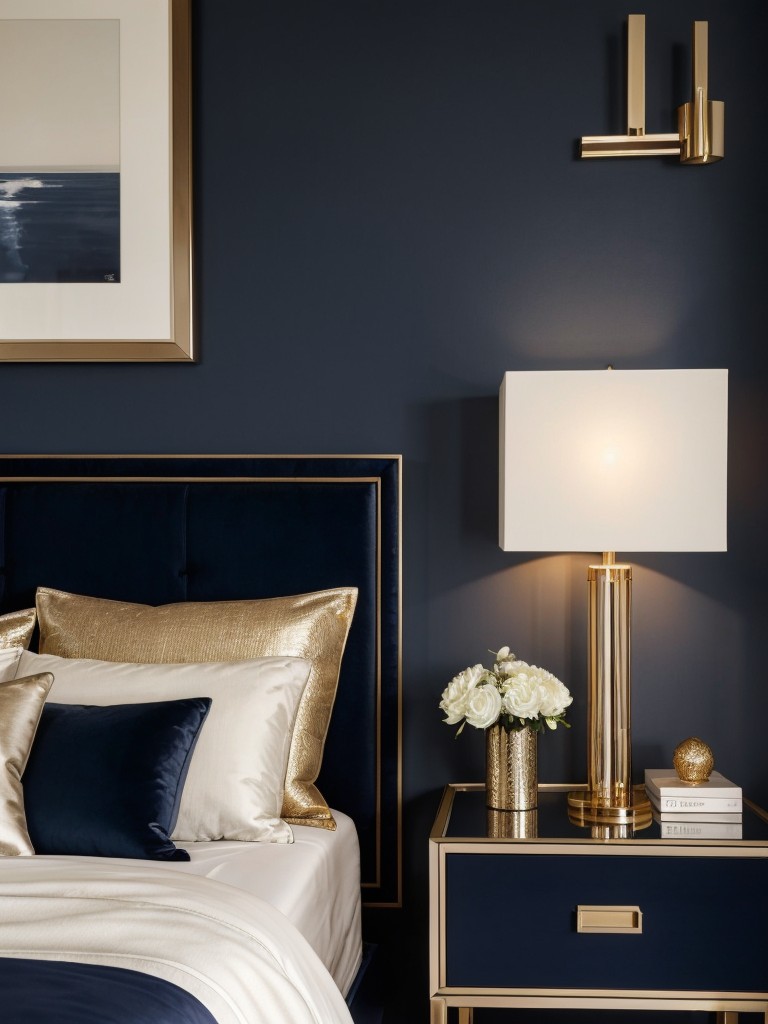 Modern Glam: Stylish Navy Bedroom Decor Ideas