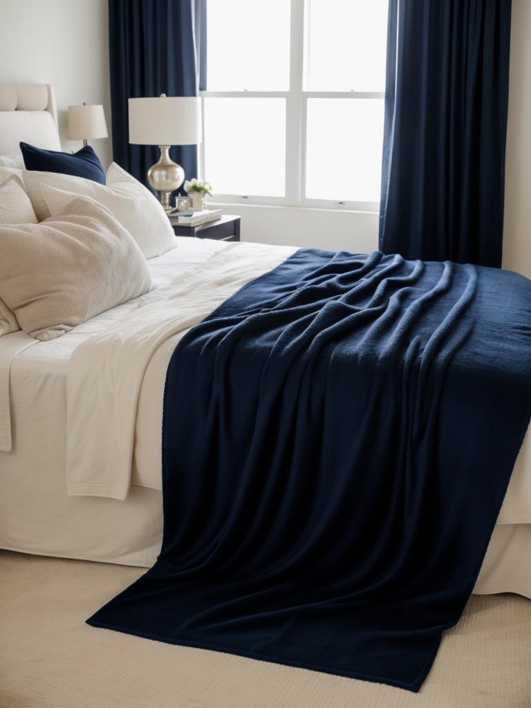 Plush Navy Bedroom Decor: Luxurious Apartment Inspiration!