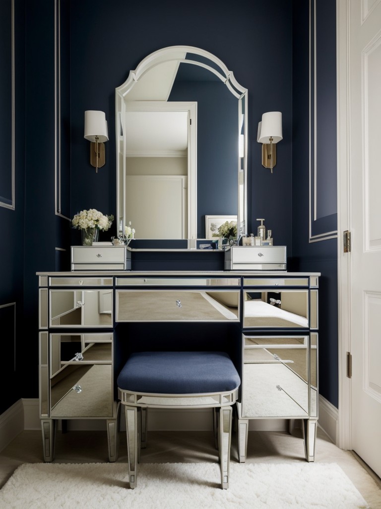 Chic Apartment Retreat: Navy Bedroom Decor Ideas