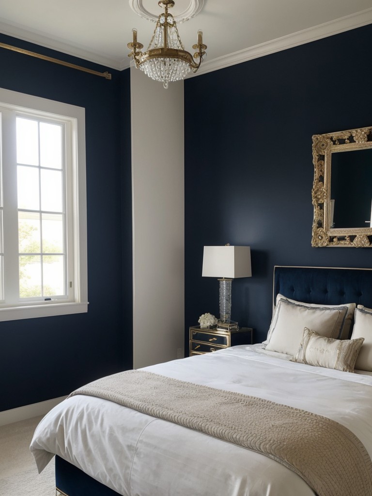 Navy Dream: Stunning Mirror for an Elegant Apartment